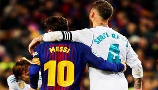 سيرخيو راموس قائد ريال مدريد وليونيل ميسي قائد برشلونة