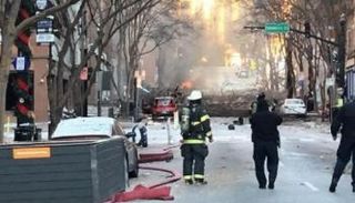 آثار الانفجار الذي هز مدينة ناشفيل