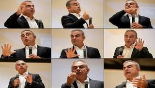 كارلوس غصن يتحدث بمؤتمر صحفي في  جامعة الكسليك اللبنانية – أ ف ب