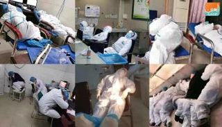 صور أطباء الصين أثارت موجة تعاطف