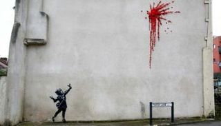 لوحة بانكسي قبل تخريبها