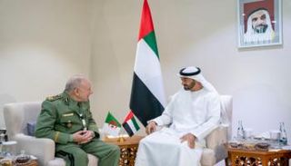 الشيخ محمد بن زايد آل نهيان واللواء سعيد شنقريحة خلال اللقاء - وام