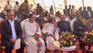 رئيسة إثيوبيا سهلي ورق زودي خلال مشاركتها في إحياء ذكرى معركة العدوة 