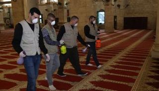 جانب من تدابير تعقيم المساجد