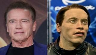 الممثل أرنولد شوارزنيجر والآلي الذي يشبهه