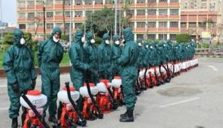 جانب من عناصر إدارة الحرب الكيميائية بالجيش المصري