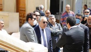 الدكتور أشرف زكي في جنازة جورج سيدهم