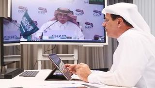 وزير الاقتصاد الإماراتي خلال مشاركته في الاجتماع الاستثنائي