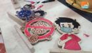 رسومات ومجسمات توعوية.. الفن في مواجهة كورونا بغزة