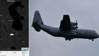 صورة لمسار الطائرة العسكرية بأجواء إيران