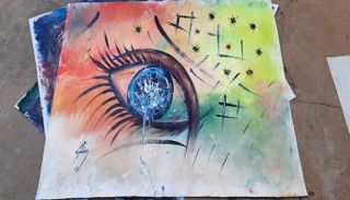 جانب من الأعمال الفنية للفلسطيني خالد نصار