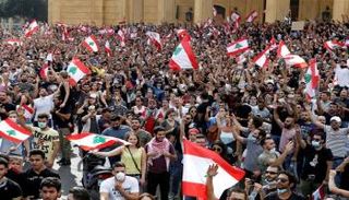 جانب من انتفاضة لبنان في أكتوبر 2019