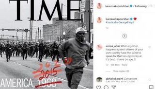 منشور النجمة كارينا كابور الذي تضمانت به مع الأحداث