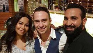 شيرين عبدالوهاب وحسام حبيب مع أحمد سعد