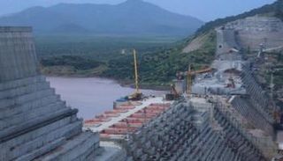 أعمال الإنشاءات بسد النهضة الإثيوبي