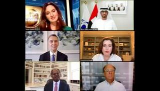 الدكتور سلطان الجابر ومستثمرون عالميون في جلسة مستقبل الاستثمار