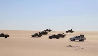 دوريات تأمين تابعة للجيش الوطني الليبي