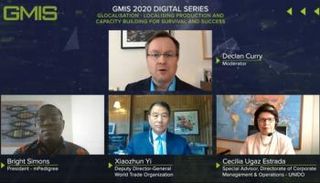 جانب من أول جلسة افتراضية تنظمها القمة العالمية للصناعة والتصنيع