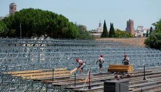 جانب من أعمال تجهيز ساحة ماكسيموس بروما