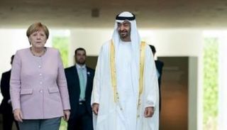 الشيخ محمد بن زايد آل نهيان خلال لقاء سابق مع أنجيلا ميركل