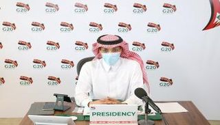 الجدعان خلال القمة الافتراضية لوزراء مالية العشرين