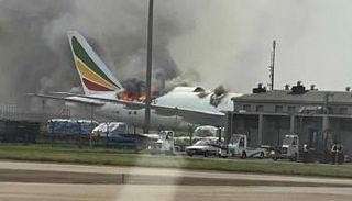 اندلاع حريق بإحدى طائرات الخطوط الإثيوبية