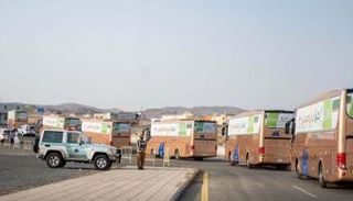 خروج الحجاج من فنادق الحجر الصحي