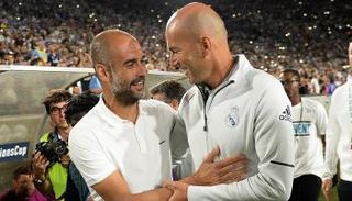 جوارديولا مدرب مانشستر سيتي وزيدان مدرب ريال مدريد