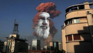 صورة تداولها نشطاء للربط بين حزب الله وانفجار بيروت