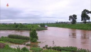 صورة للسيول من وكالة الأنباء الكورية الشمالية