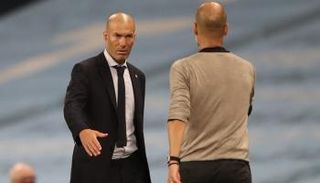 جوارديولا مدرب مانشستر سيتي وزيدان مدرب ريال مدريد