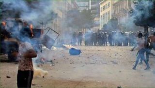 جانب من الاشتباكات في وسط بيروت