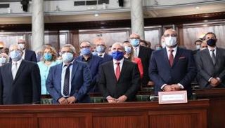 جانب من جلسة البرلمان لمنح حكومة المشيشي الثقة