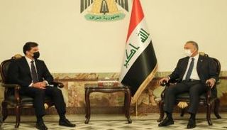 جانب من لقاء الكاظمي وبارزاني