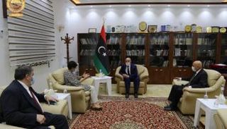 جانب من لقاء عقيلة صالح ووزيرة الخارجية الإسبانية