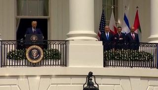 الرئيس ترامب خلال كلمته في مراسم توقيع معاهدة السلام