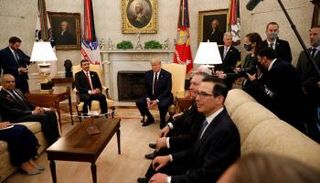 جلسة مباحثات ثنائية بين الرئيس الأمريكي والشيخ عبدالله بن زايد آل نهيان