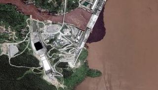 صورة سد النهضة الملتقطة بالأقمار الاصطناعية