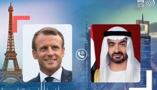 الشيخ محمد بن زايد آل نهيان والرئيس الفرنسي إيمانويل ماكرون