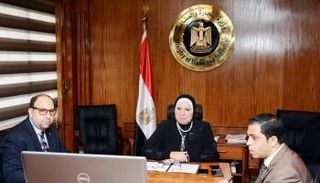 وزيرة التجارة والصناعة المصرية خلال الندوة الافتراضية