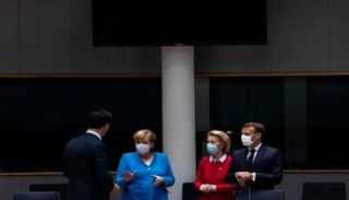  عدد من زعماء أوروبا داخل مبنى المجلس الأوروبي في بروكسل 