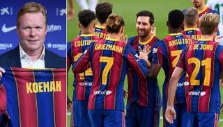 رونالد كومان ونجوم برشلونة