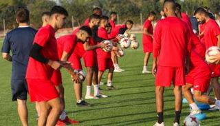 جانب من تدريبات المنتخب الفلسطيني