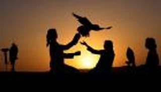 بالصور.. إماراتيون يمارسون الصيد بالصقور في صحراء ليوا 