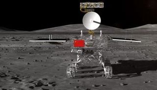 مسبار تشانج آه-5 الصيني عند نزوله على سطح القمر