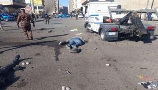 جانب من التفجير الانتحاري المزدوج في بغداد