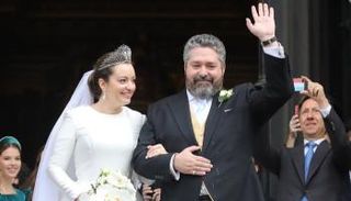 الدوق جورج ميخائيلوفيتش رومانوف وعروسه الإيطالية