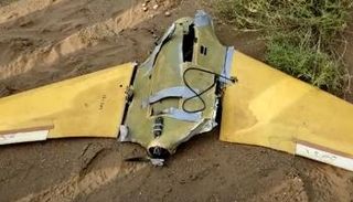 طائرة حوثية أسقطها التحالف في وقت سابق