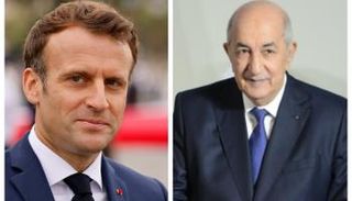 عبدالمجيد تبون (يمين) إيمانويل ماكرون (يسار)