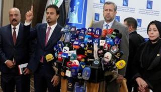 مفوضية الانتخابات العراقية خلال مؤتمر إعلان النتائج